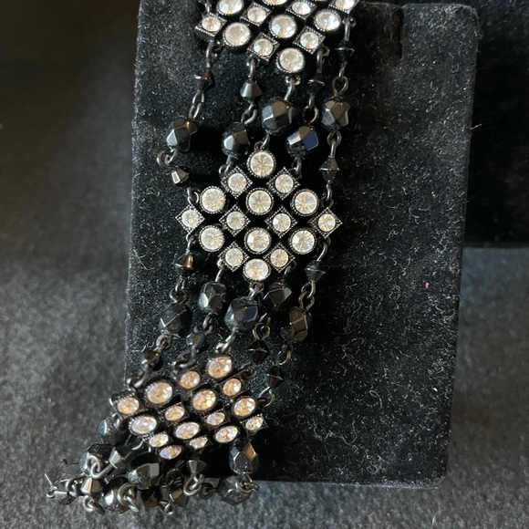 Avon Vintage Black & Crystal Rhinestone Bracelet - Picture 2 of 3
